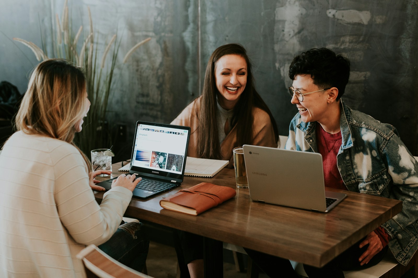 Recruiters reviewing candidate information together